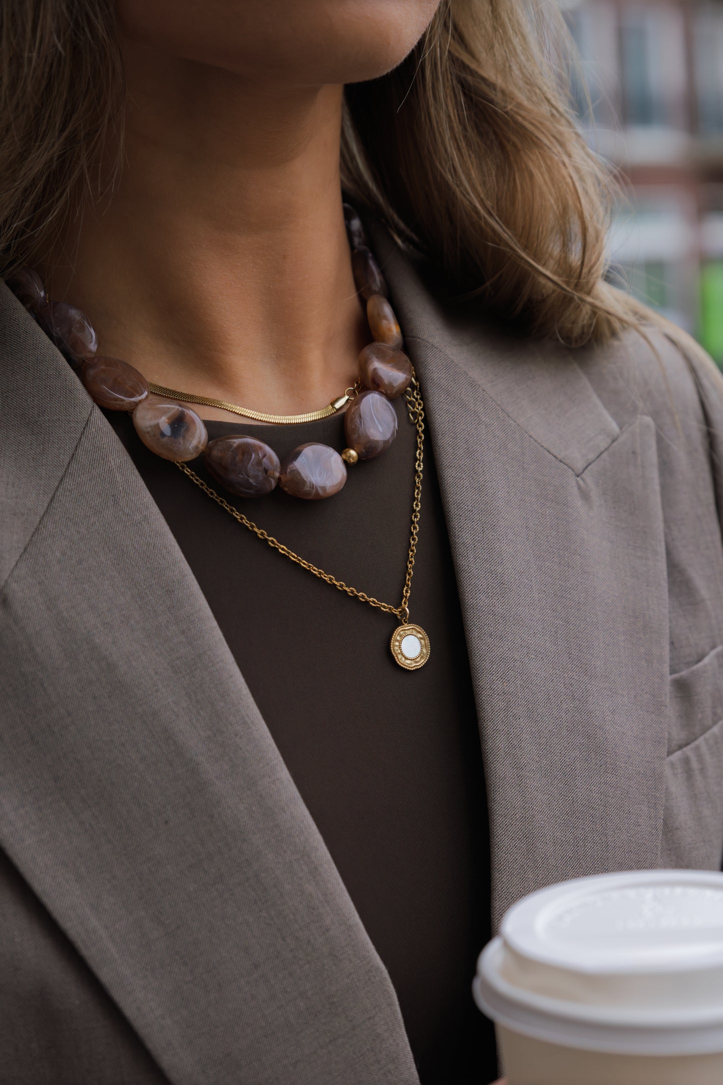 Espresso necklace