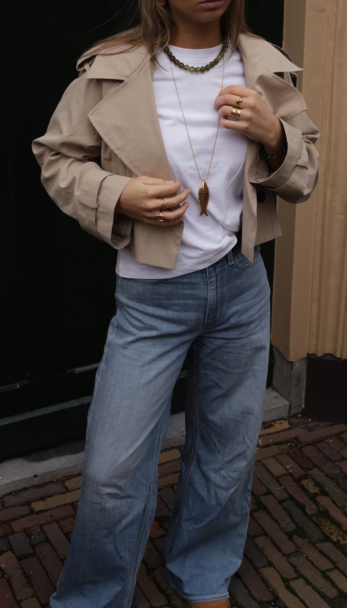 Lange ketting met vis bedel