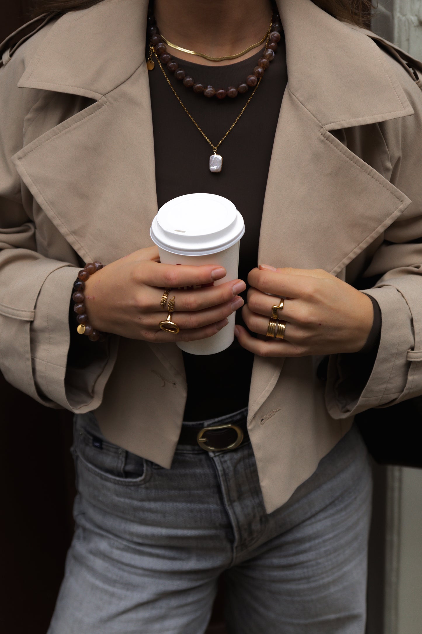 Caramel pearl necklace