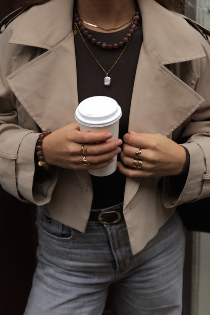 Caramel pearl necklace
