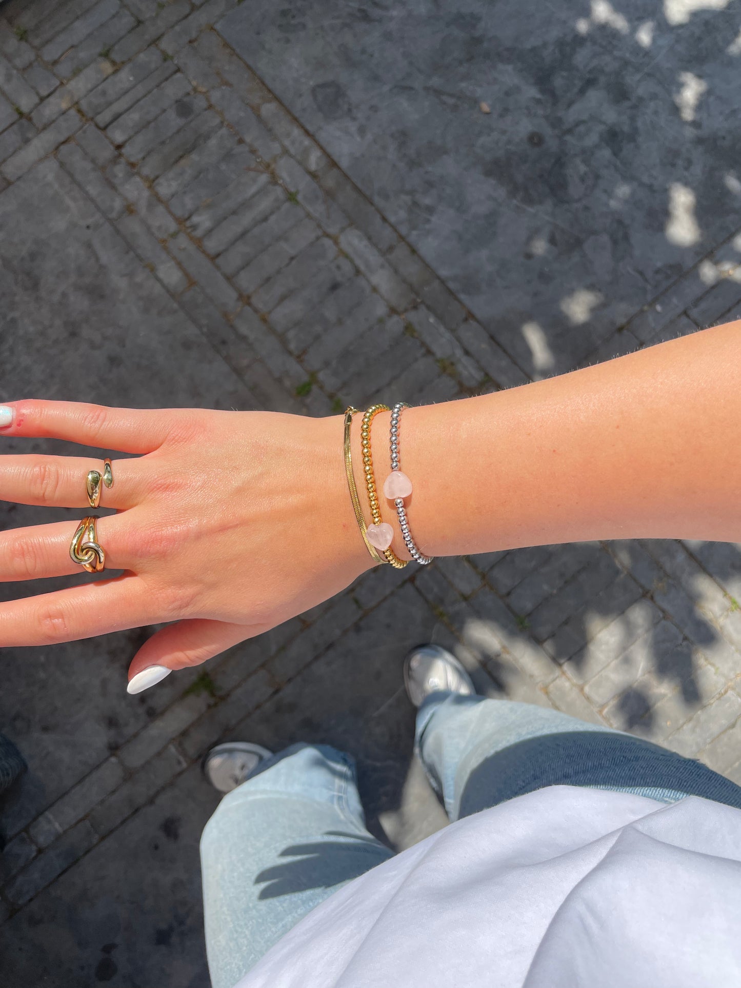 Pink heart bracelet