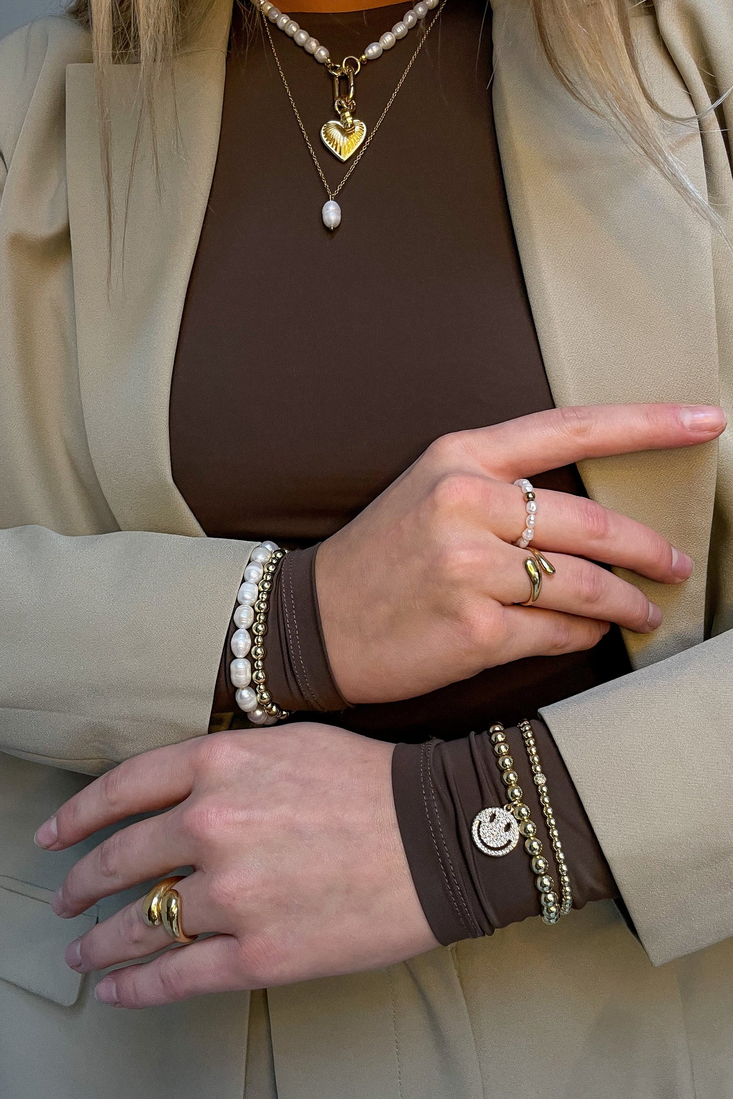 Elastieken parel ring