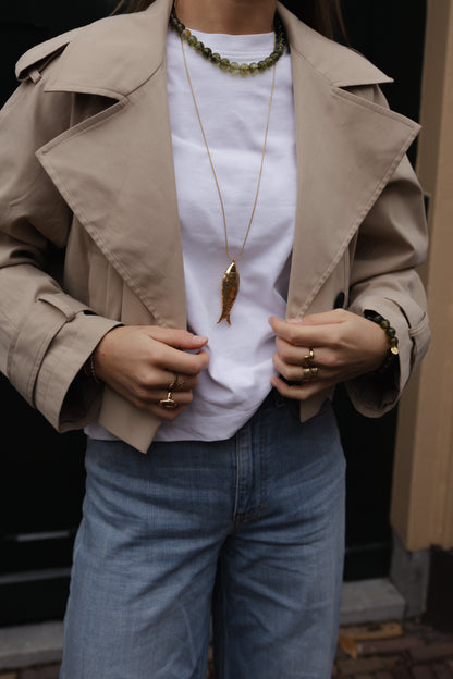 Lange ketting met vis bedel