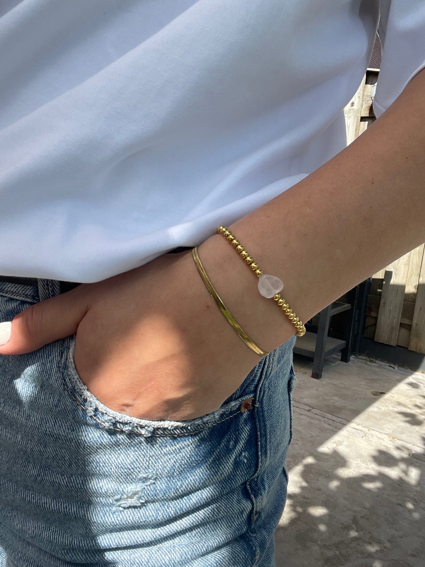 Pink heart bracelet