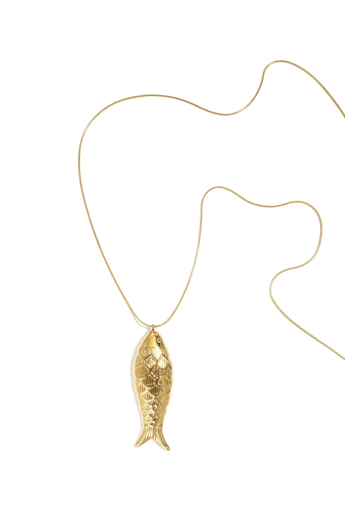 Lange ketting met vis bedel