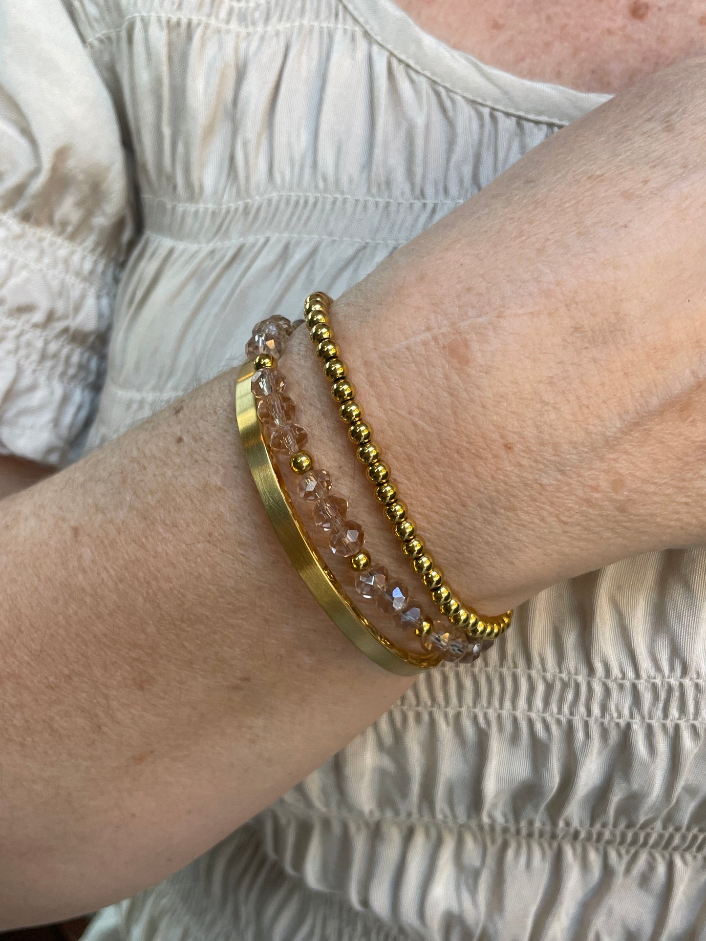 Shine armband Elly beige