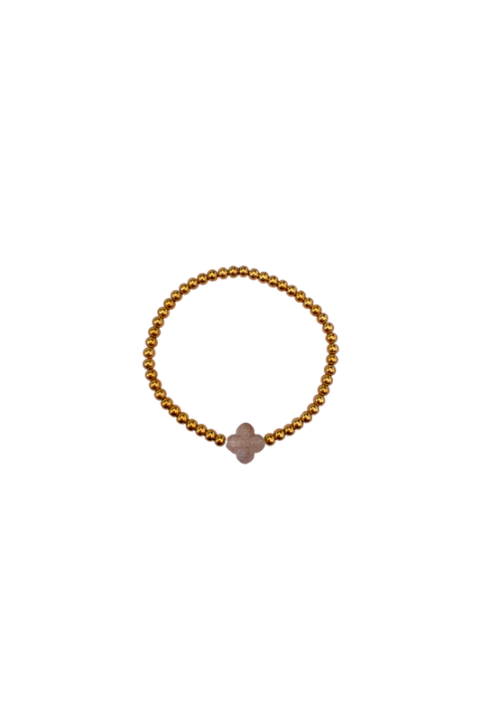 Klaver armband beige
