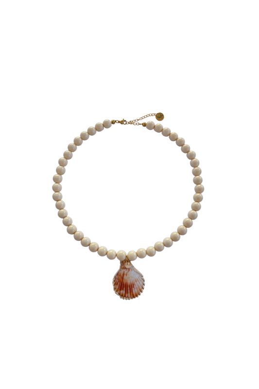 Bubbel necklace vanillla shell